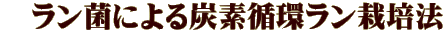 ラン菌による炭素循環ラン栽培法