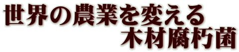 世界の農業を変える 　　　　　木材腐朽菌