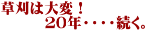 草刈は大変！ 　　　２０年・・・・続く。