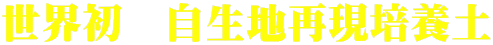 世界初 自生地再現培養土